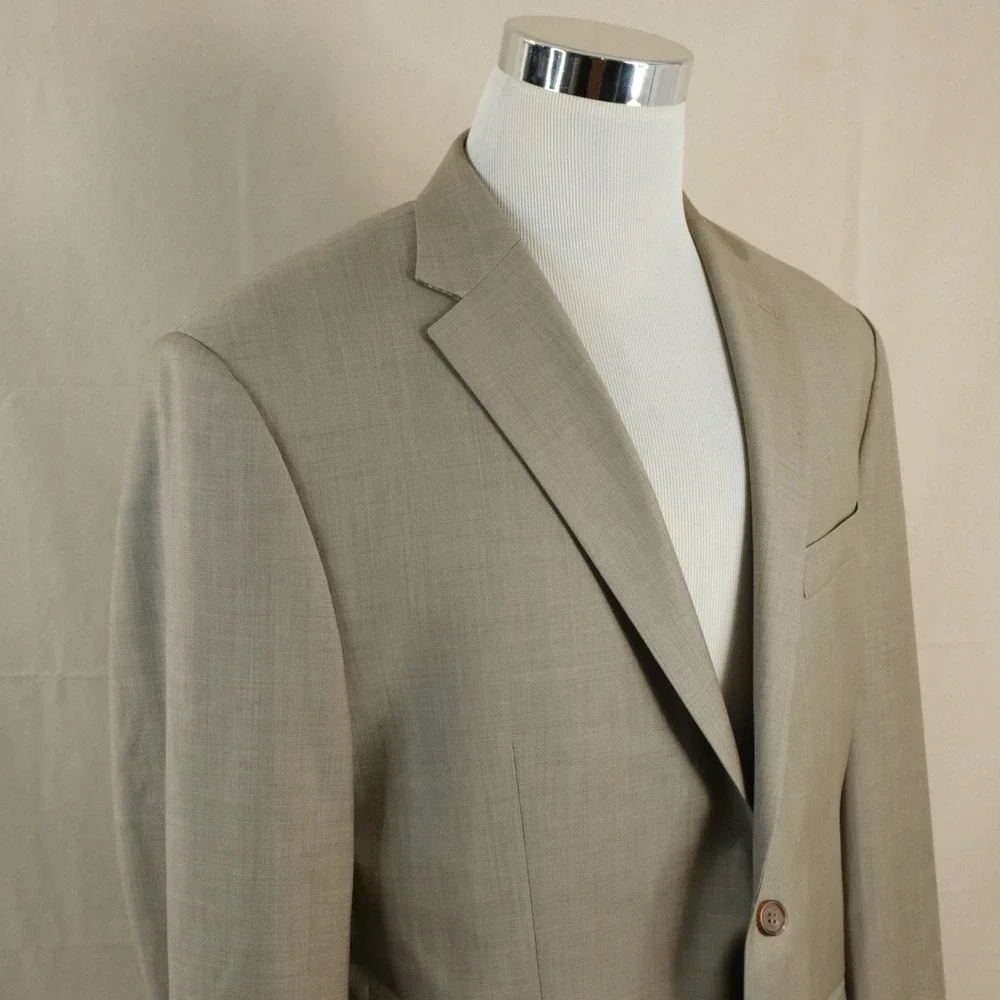 Lauren Ralph Lauren 44R Sport Coat 100% Wool Beige Two Button Lined Vented